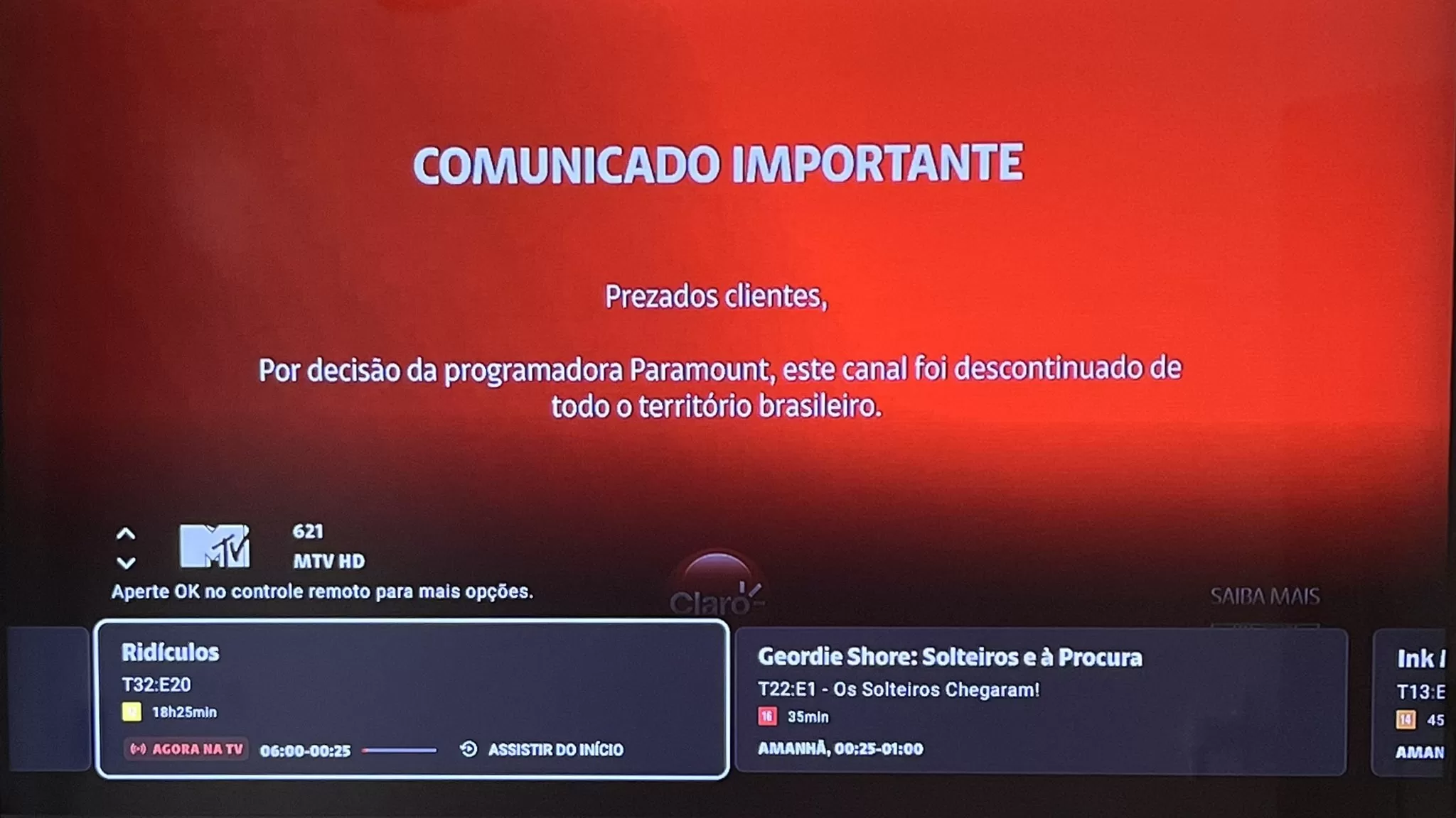 Apagão Geral: Fim da MTV, Nickelodeon e Comedy Central no Brasil Começa Antes do Prazo e Choca Assinantes