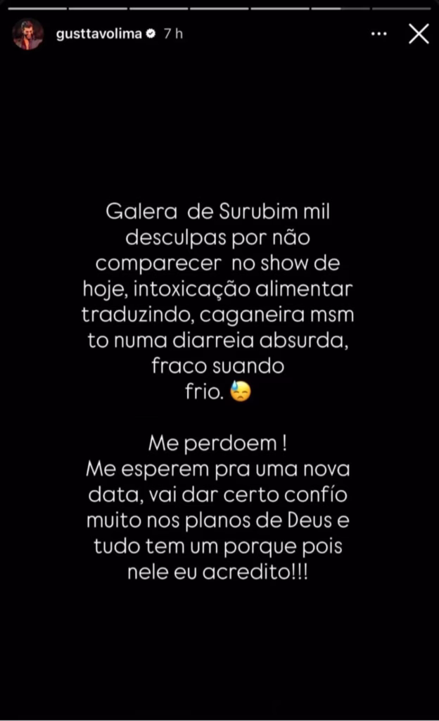 Atestado de Piriri! Gusttavo Lima Cancela Show, Irrita Prefeito e Cachê de 1,3 Milhão é Exposto