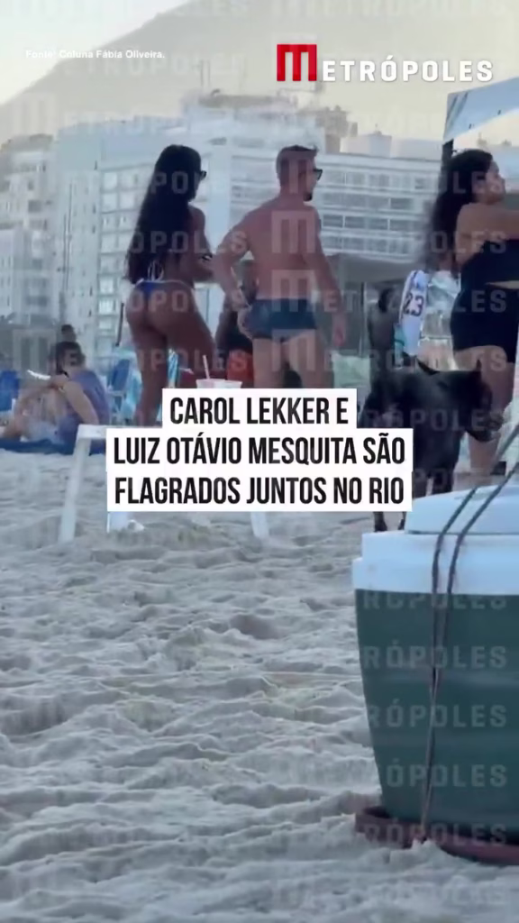 Ex-inimigos de A Fazenda 17, Carol Lekker e Mesquita são flagrados no maior romance na praia após barraco escandaloso com Duda. Entenda o deboche!