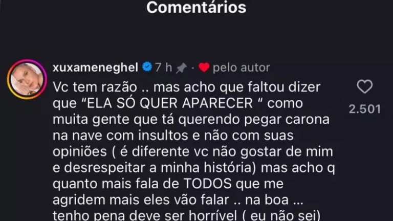 XUXA DETONA MARA MARAVILHA: "Deve ser horrível precisar diminuir alguém para aparecer"!