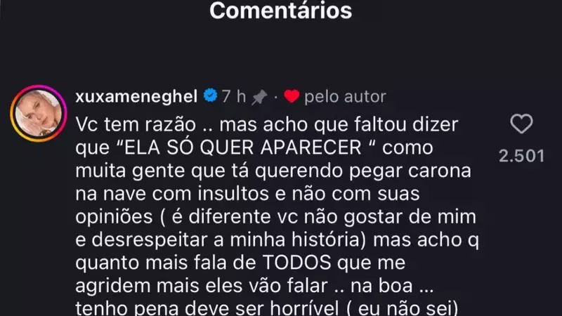 XUXA DETONA MARA MARAVILHA: "Deve ser horrível precisar diminuir alguém para aparecer"!