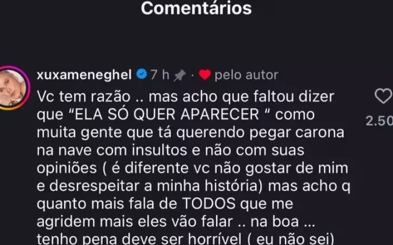 XUXA DETONA MARA MARAVILHA: "Deve ser horrível precisar diminuir alguém para aparecer"!